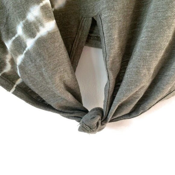 Crave Fame Juniors Tie-Dye Top Tie Hem Olive Green Size Medium - Picture 6 of 7